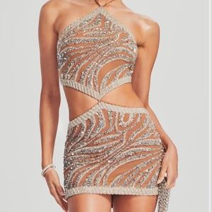 Retrofete - Viola Sequin Tiger Stripe Dress